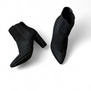 Weeboo Black Faux Suede Ankle Boots